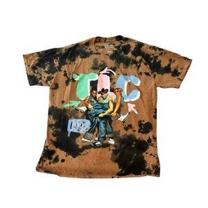 TLC Shirt Large Brown Black Tie Dye 1992 Graphic Tee Hip Hop R&B Band Music